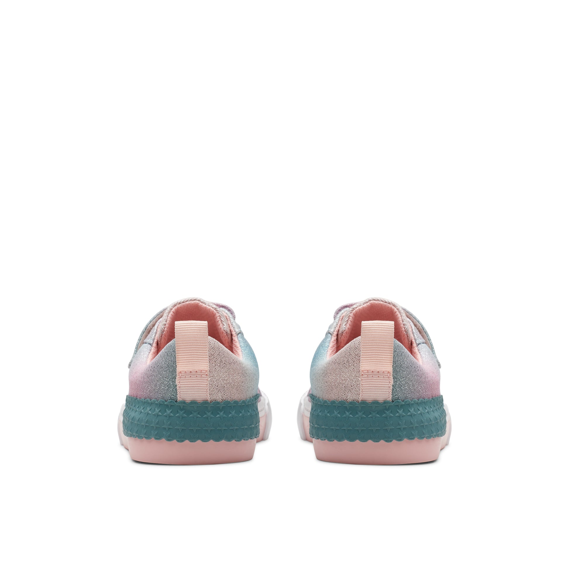Clarks FoxingBrill K. Pastel Ombré Glitter Girls' Shoes - Comfortable Riptape Design
