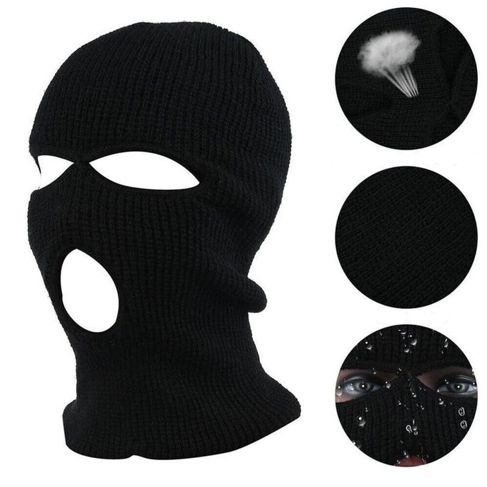 Warm Knitted 3-Hole Balaclava Ski Mask for Winter Outdoor Sports & Protection