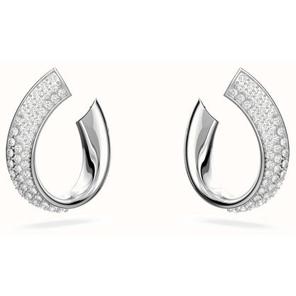 Swarovski Exist Rhodium-Plated Sparkling White Crystal Small Hoop Earrings