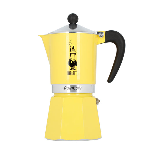 Bialetti Rainbow Yellow 6-Cup Moka Pot for Authentic Italian Espresso