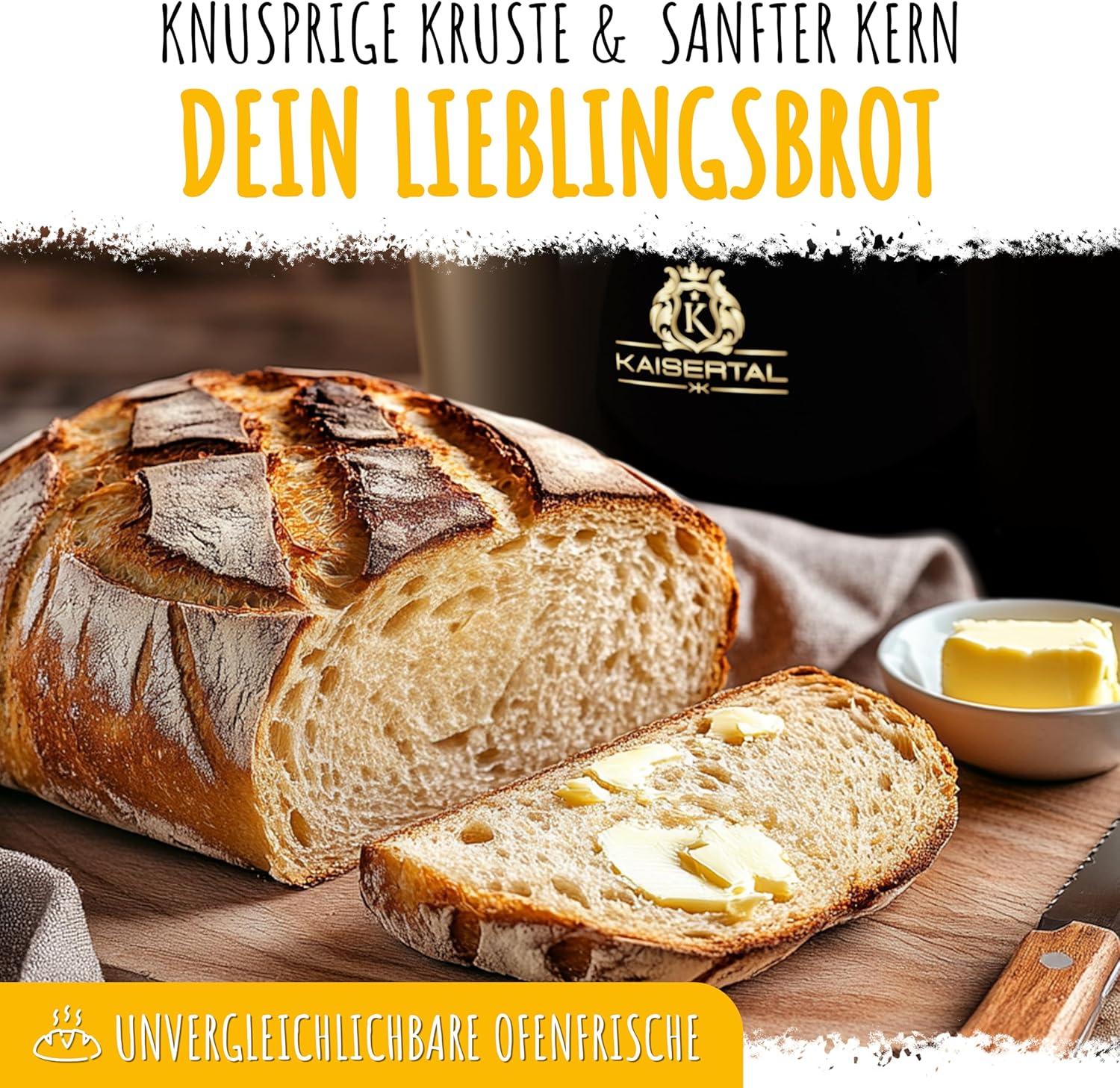 KAISERTAL Enameled Cast Iron Bread Baking Pot with Lid & Proofing Basket