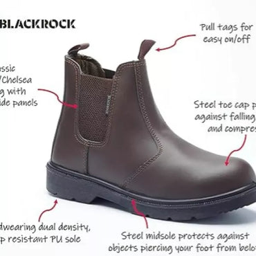 Blackrock Safety Dealer Boots Dark Brown Steel Toe Puncture Slip-Resistant