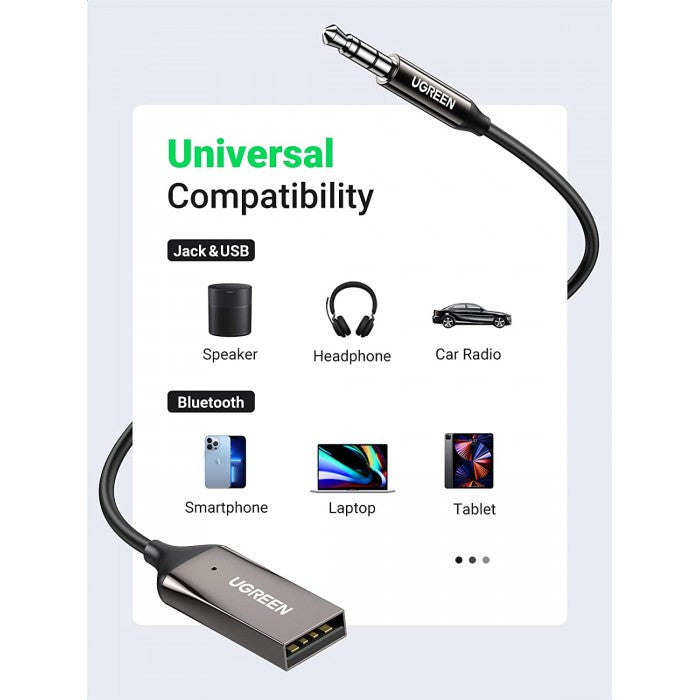 UGREEN CM309 Bluetooth Car AUX Receiver with Mic