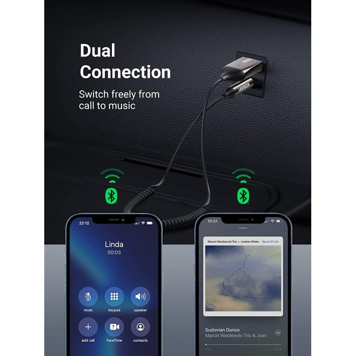UGREEN CM309 Bluetooth Car AUX Receiver with Mic