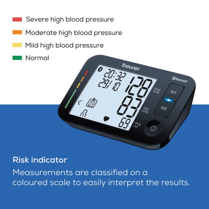 Beurer BM 54 Bluetooth Automatic Upper Arm Blood Pressure Monitor XL Display