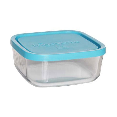 Bormioli Rocco Frigoverre 15x15cm Square Glass Food Container with Blue Lid