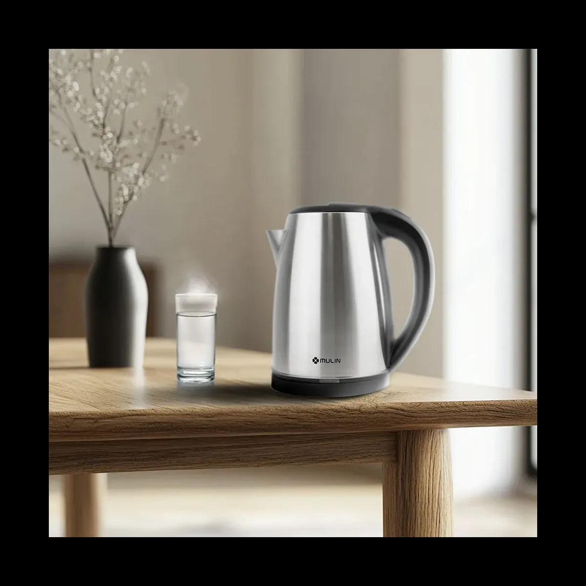 Premium 2.0L Silver 304 Stainless Steel Electric Kettle with LED Illumination