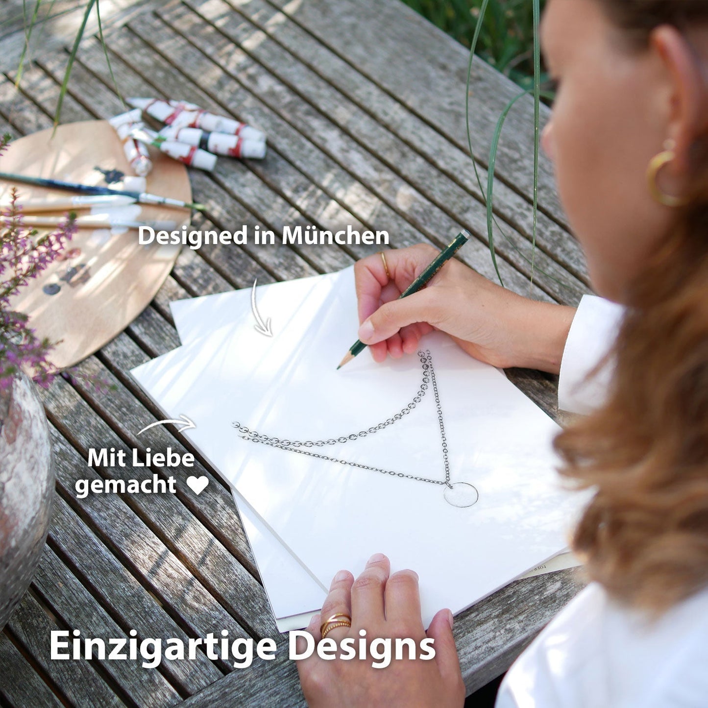 Silver Boho Necklace Set with Stainless Steel Chain