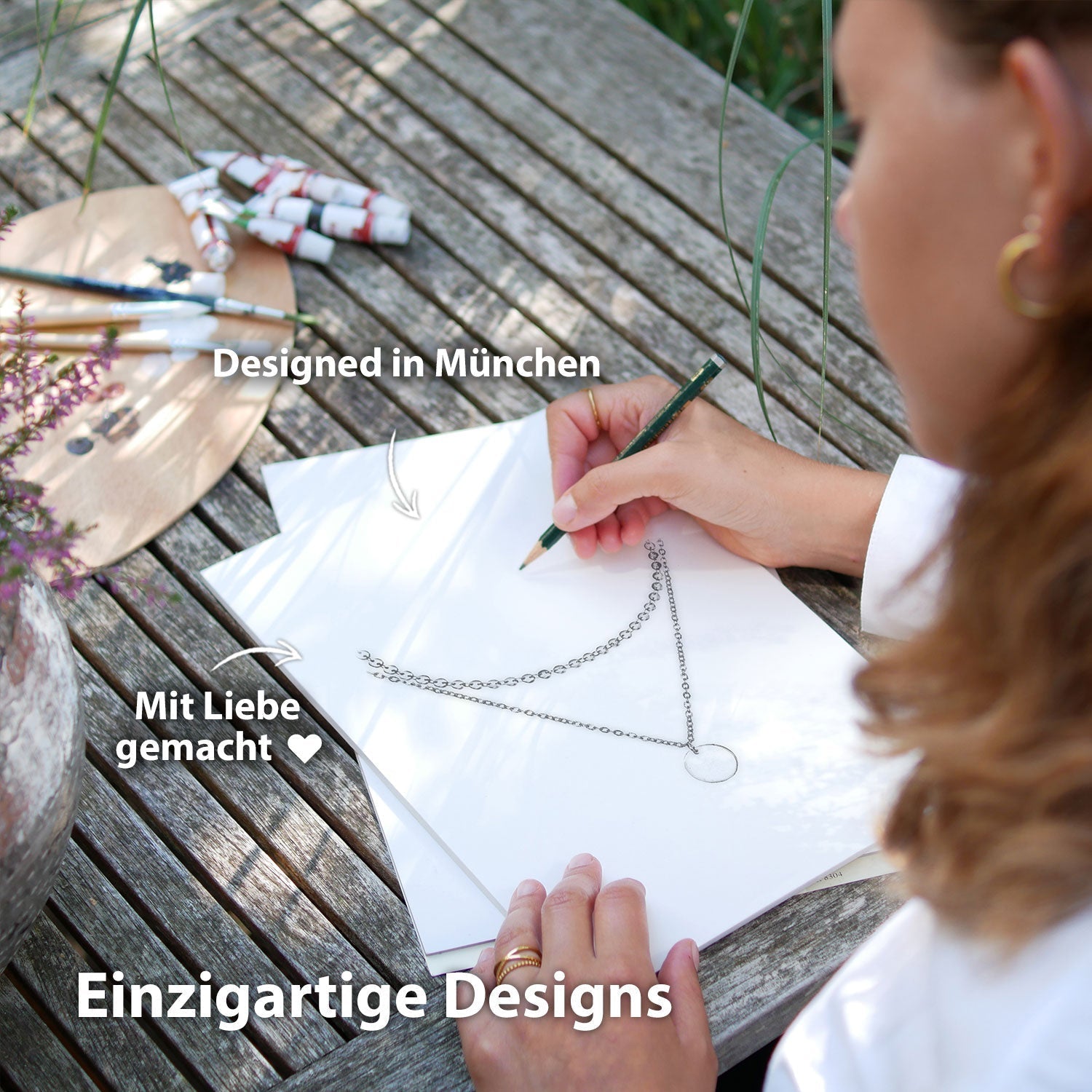 Silver Boho Necklace Set with Stainless Steel Chain