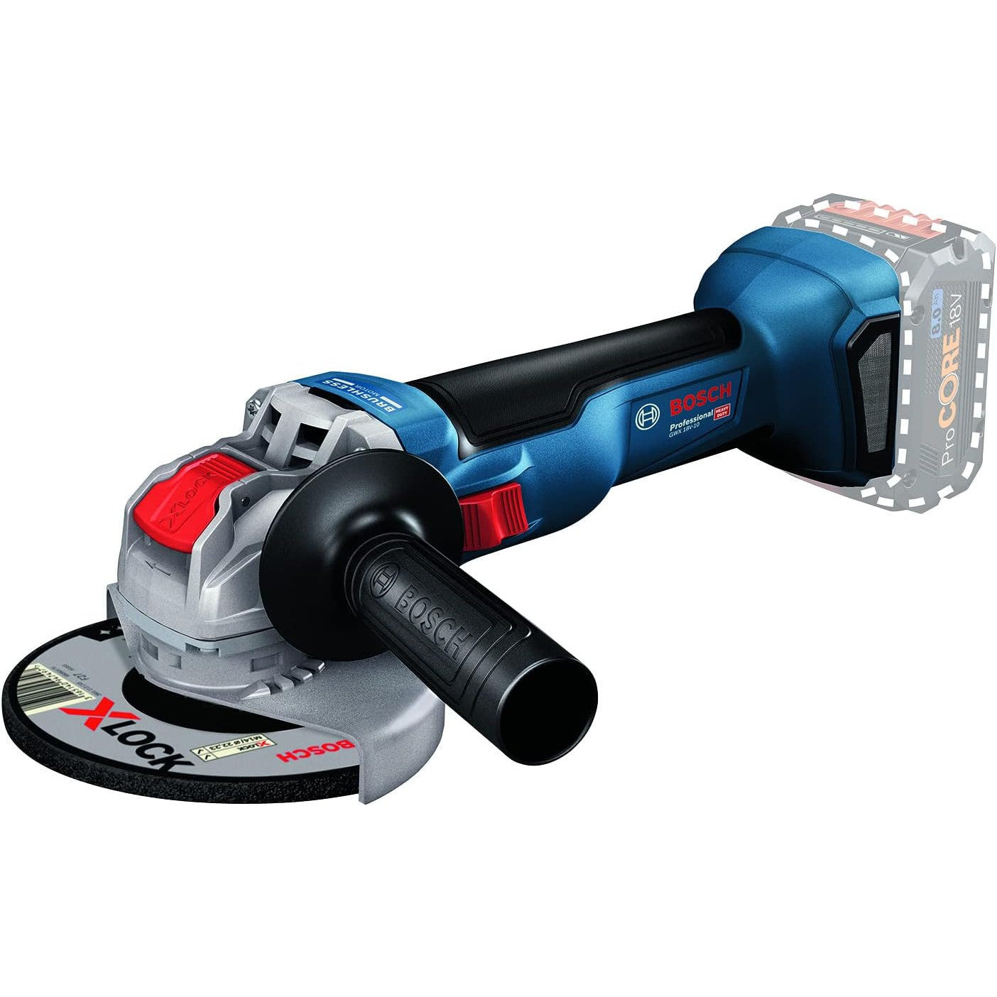 The Set of Bosch Professional GBH 18 V-EC Cordless Rotary Hammer Drill & GWX 18V-10 Cordless Angle Grinder with 2 Batteries 8 Ah