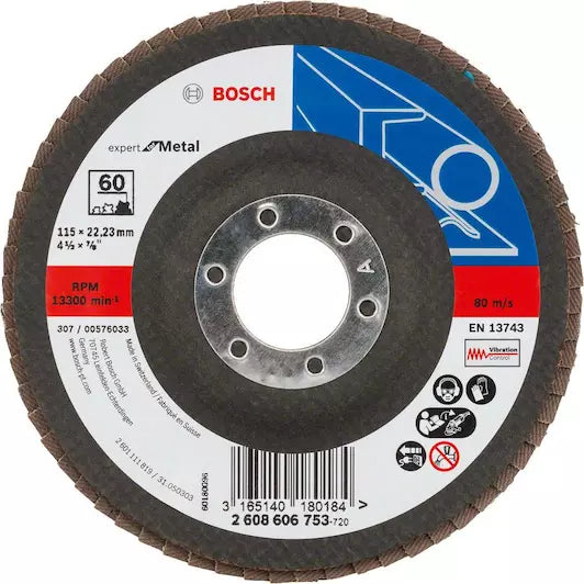 Bosch X431 125mm Flap Disc P80 Zirconia Oxide 22.23mm Bore