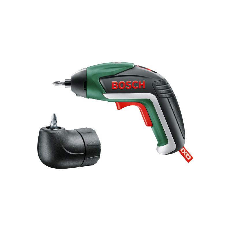 Bosch IXO Cordless Screwdriver with Angle Adapter, 3.6V USB Rechargeable Power Tool