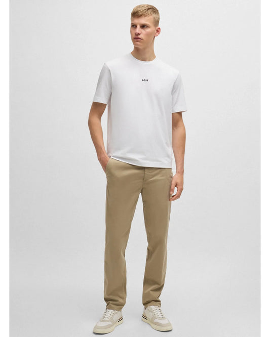 BOSS Men's Beige Tapered Chino Trousers - Regular Fit Stretch Cotton - Gomix Brands Outlet