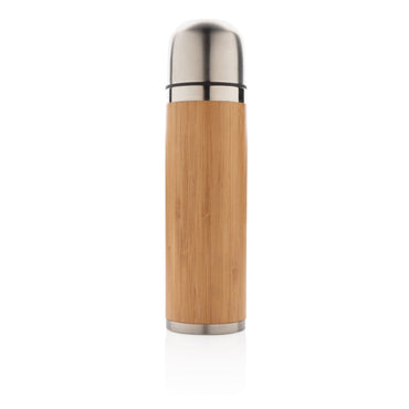 Versatile Bamboo Insulated Water Bottle - Double Wall Stainless Steel, Hot Cold