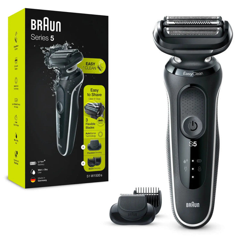 Braun Series 5 51-W1500s Wet & Dry Electric Foil Shaver with Precision Trimmer