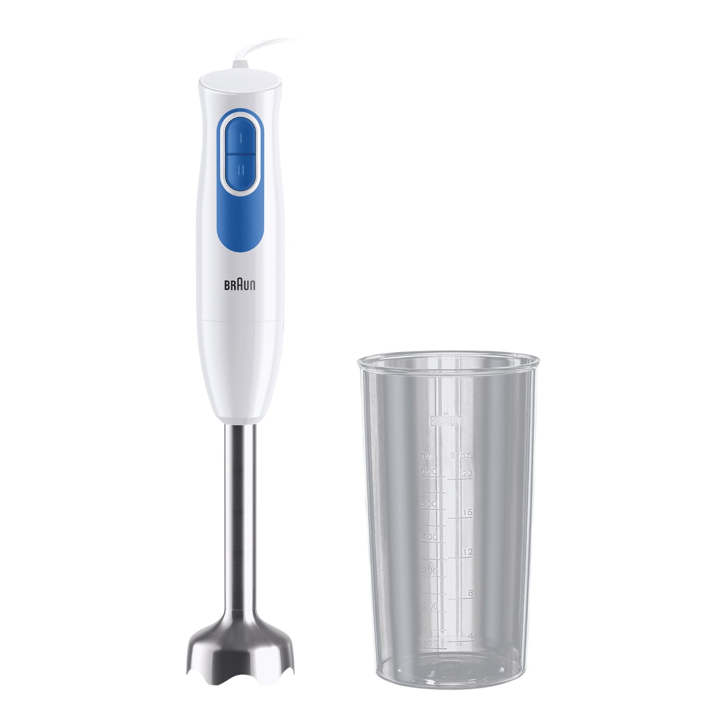 Braun Hand Blender White/Blue 600W 2-Speed with 600ml Mixing Jug