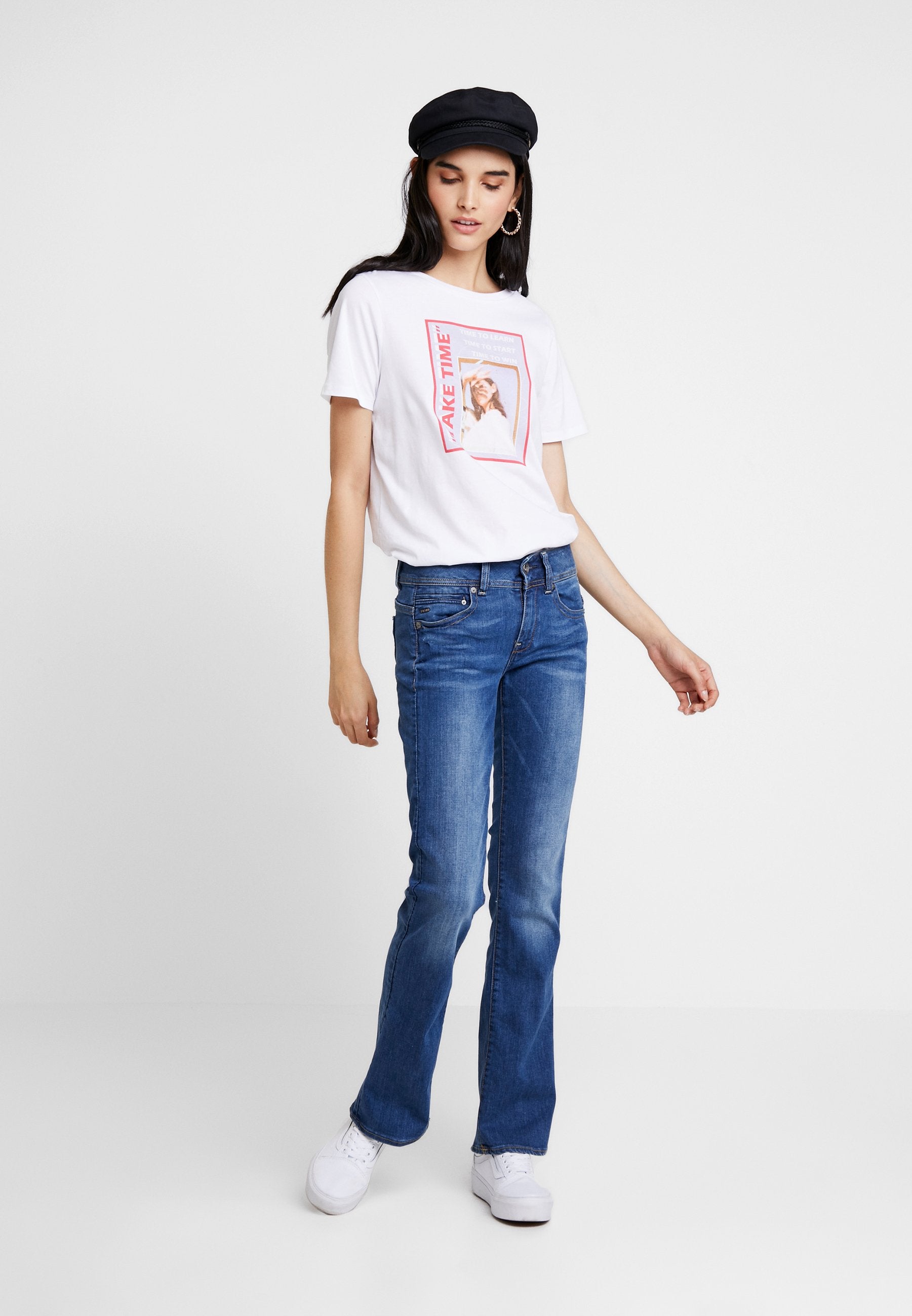 G-Star Midge Mid Waist Faded Blue Denim Bootcut Jeans: Comfortable, Flared Fit