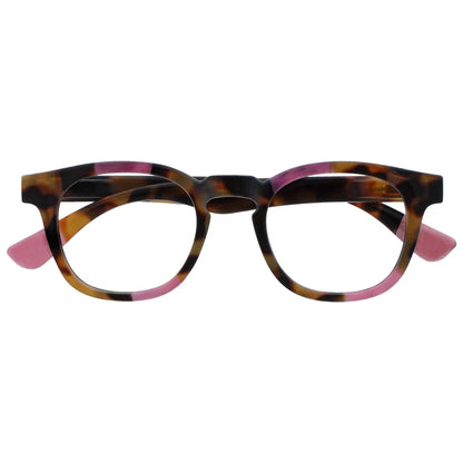 Opulize AVA Reading Glasses Rounded Tortoiseshell Frame Unisex Spring Hinges