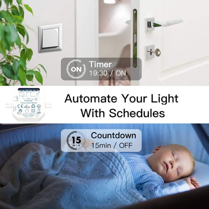 LoraTap WiFi Smart Light Switch Relay Module 10A