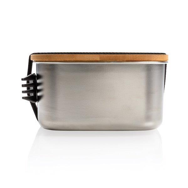 Premium Stainless Steel Lunchbox with Bamboo Lid & Spork for Healthy Meals