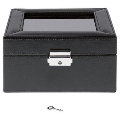 Auriol Square Watch Box Faux Leather Velvet, 2 Keys
