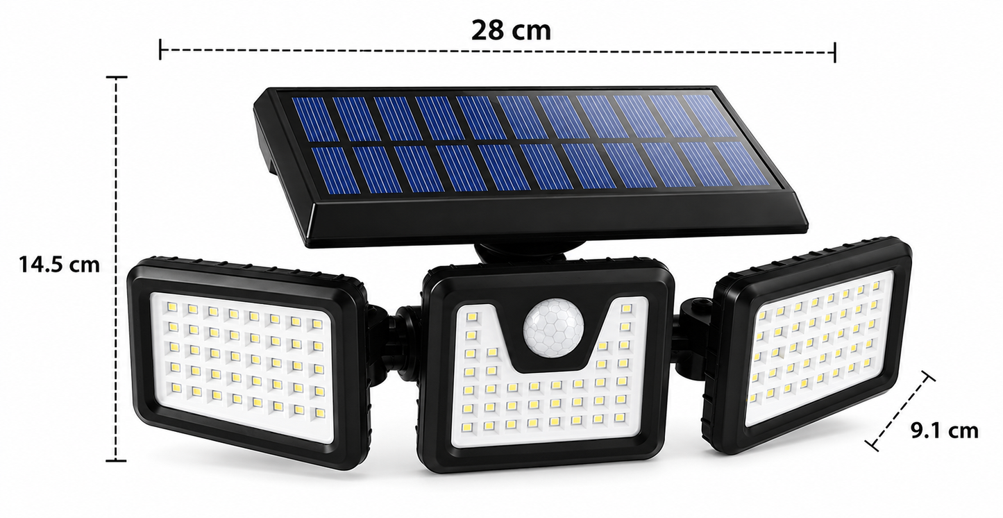 Led Solar PIR Motion Sensor Light 118 LED Solar Security Lights Outdoor Floodlight