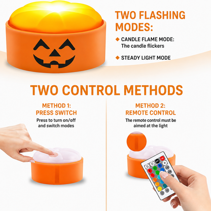 CEWROM Flameless LED Pumpkin Lights Remote Control 3-Piece Set