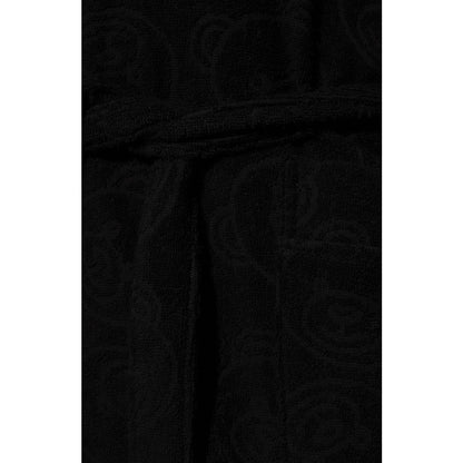 Moschino Black Cotton Terry Bathrobe: Luxurious Teddy Bear Design for Ultimate Comfort
