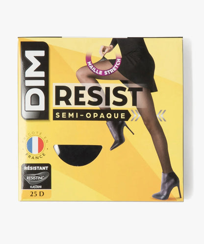 DIM Resist 25 Denier Semi-Opaque Women's Tights - Comfortable Black Stretch Hosiery - Gomix Brands Outlet