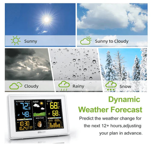 Baldr Wireless Weather Station with Color LCD, Barometer, Moon Phase