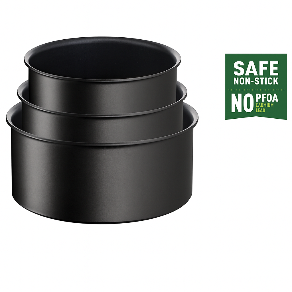 Tefal Ingenio Unlimited Black 3-Piece Non-Stick Saucepan Set