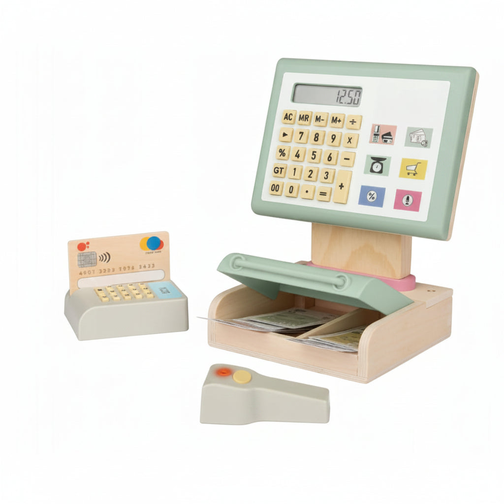 Playtive Premium Wooden Cash Register For Kids