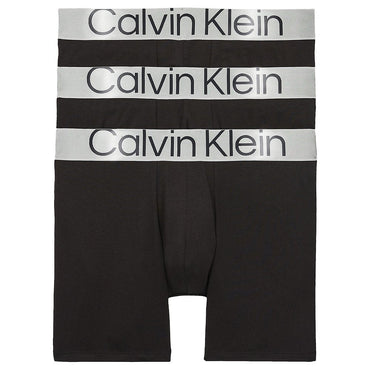 Calvin Klein Men's Steel Cotton 3-Pack Boxer Briefs – Black, Ultimate Comfort & Style