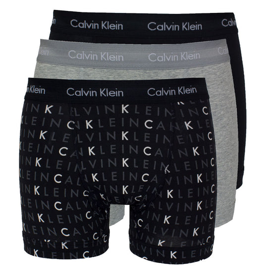 Calvin Klein 3-Pack Gray and Black Boxer Briefs with Signature Logo Band
