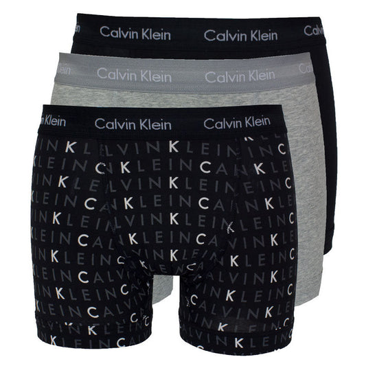 Calvin Klein 3-Pack Gray and Black Boxer Briefs with Signature Logo Band