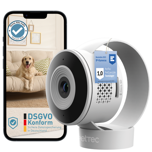 PetTec Cam Lite: Smart HD Pet Camera with Night Vision & 2-Way Audio