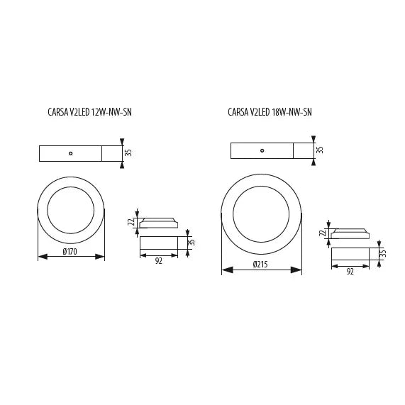 Kanlux CARSA V2 LED 18W Round Surface-Mounted Ceiling Light, 4000K Neutral White - Gomix Brands Outlet