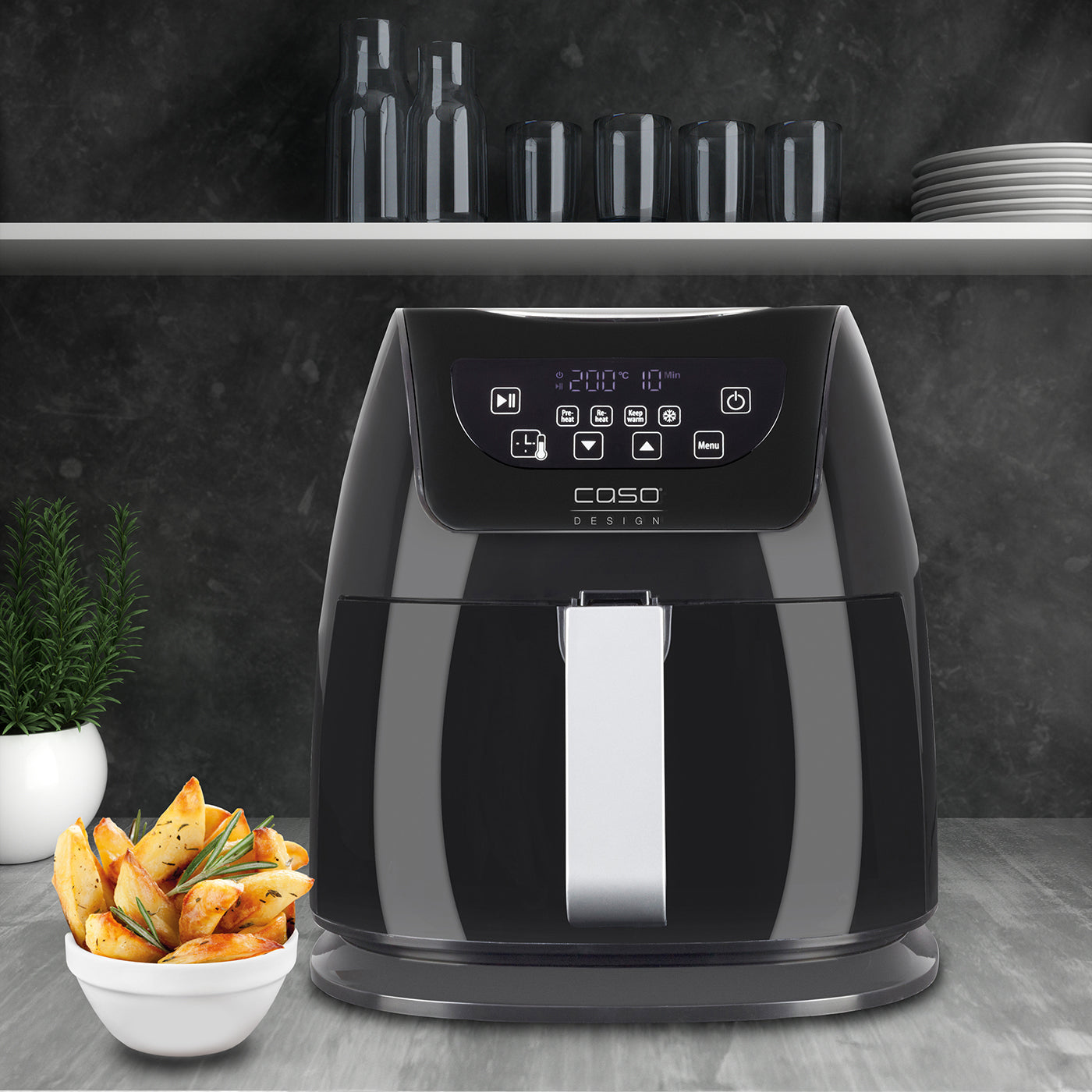 CASO AF 255 Design Air Fryer with Equipment Set for Healthy Cooking