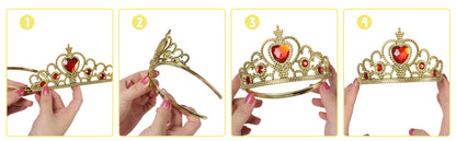 Vicloon Princess Dress Up Accessory Set: Crown, Wand, Gloves, Jewelry for Girls