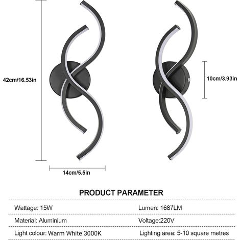 Modern LED Wall Sconce Light 15W 1687LM 42cm 3000K