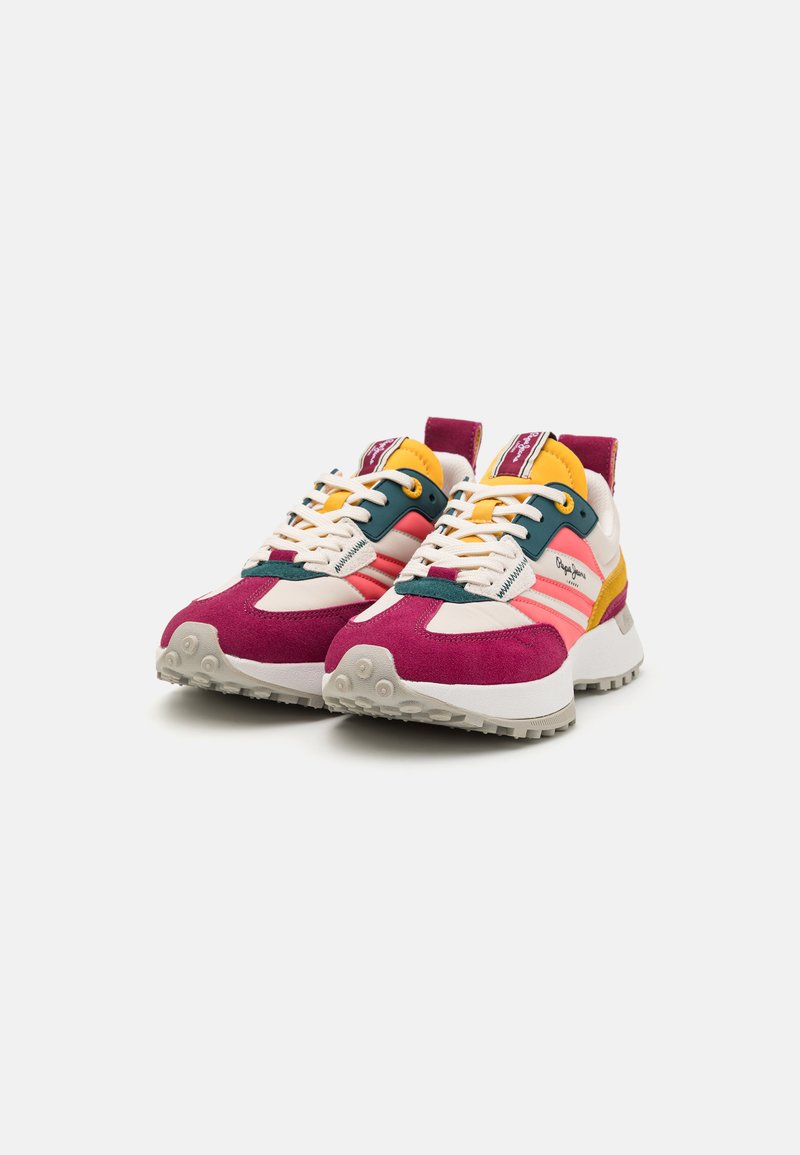 Pepe Jeans Lucky Main Ecru White Trainers - Stylish Multi-Color Casual Footwear