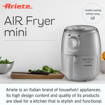 Ariete 4615 Mini Air Fryer 2L Gray Compact Oil‑Free Cooker