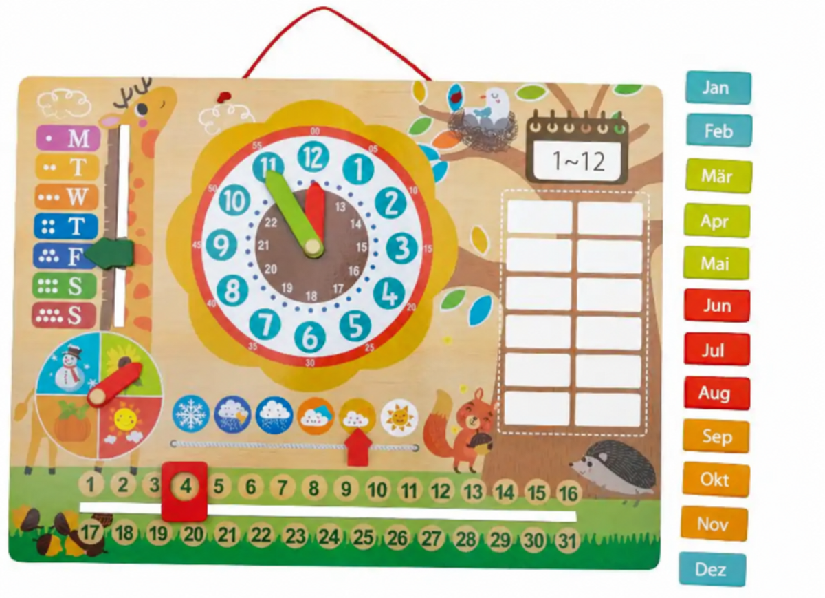 PLAYTIVE Wooden Laptop Magnetic Clock