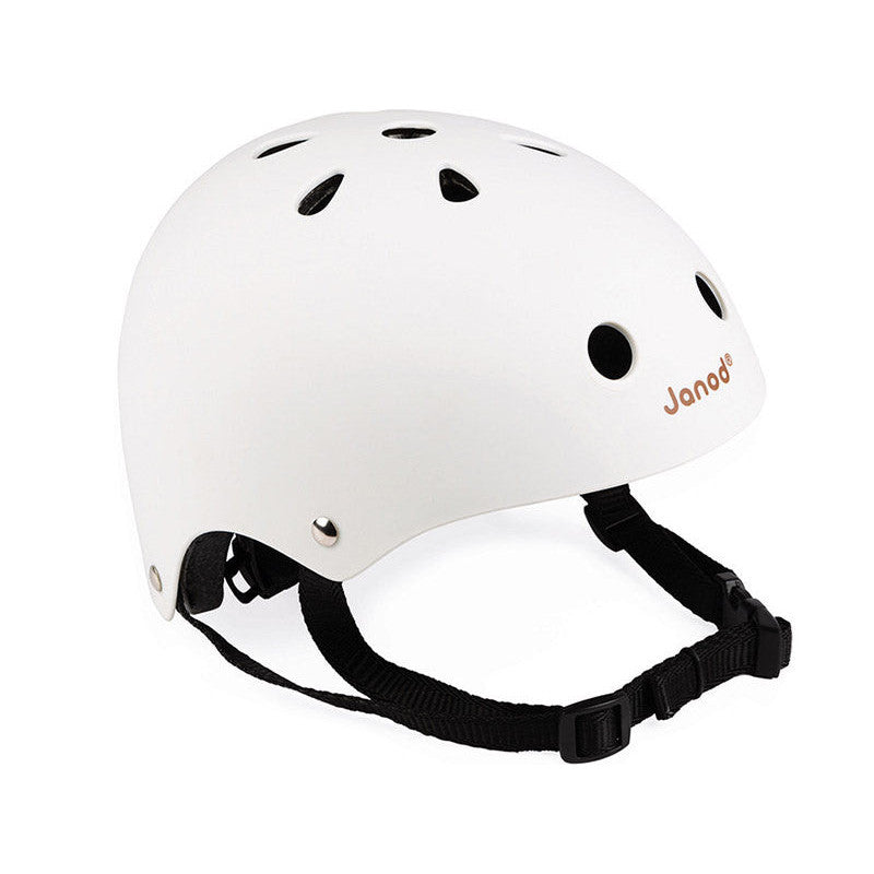 Janod White Adjustable Kids Bicycle Helmet, Safe & Comfortable for Young Riders