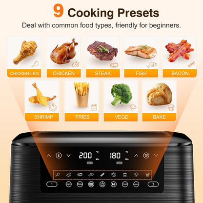 Cookwise AF2-40D06 Double Basket Air Fryer 9L Window 2570W