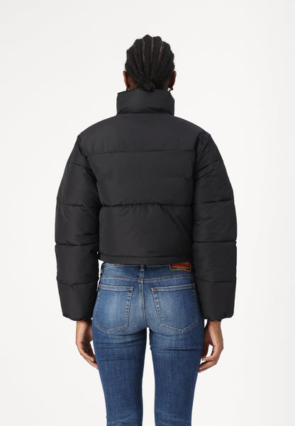 Calvin Klein Jeans Matte Cropped Puffer Winter Jacket - Stylish Black Warm Outerwear