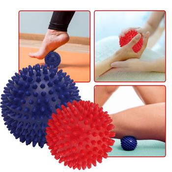 Knobbed massage balls (set of 2) – spiky massage balls for foot reflexology & neck massage – stress relief & muscle relaxation
