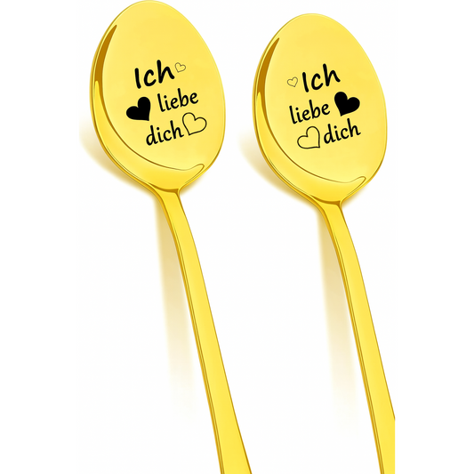 DIKARIYA Engraved 'I Love You' Stainless Spoon Set