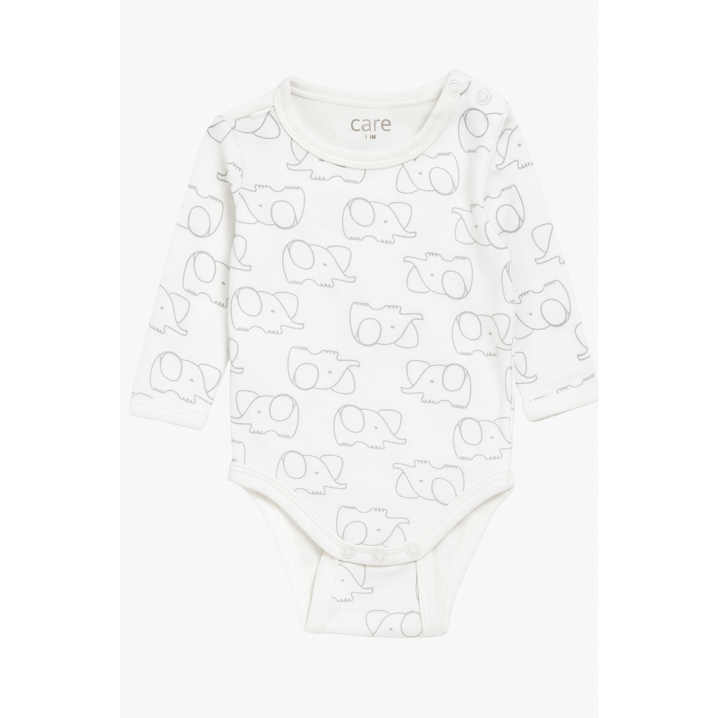 Newborn Long Sleeve Baby Bodysuits 2-Pack: Elephant & Star
