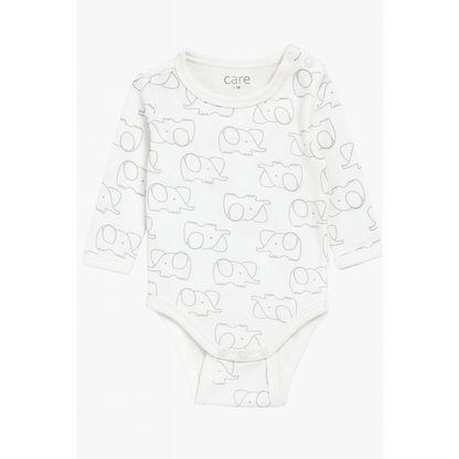 Newborn Long Sleeve Baby Bodysuits 2-Pack: Elephant & Star